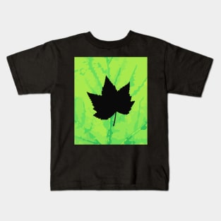 Maple leaf silhouette - Wood sign - The Five Elements Abstract  Symbol Kids T-Shirt